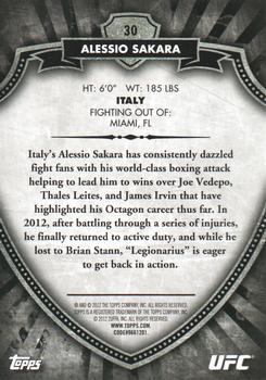 2012 Topps UFC Bloodlines - Black #30 Alessio Sakara Back
