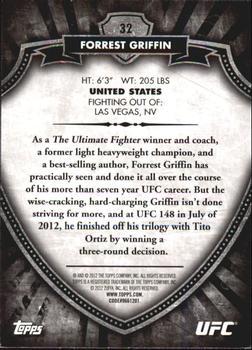 2012 Topps UFC Bloodlines - Black #32 Forrest Griffin Back