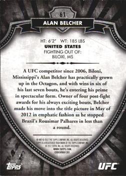 2012 Topps UFC Bloodlines - Black #61 Alan Belcher Back