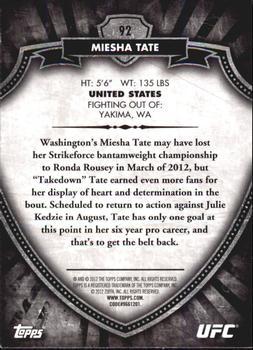 2012 Topps UFC Bloodlines - Black #92 Miesha Tate Back