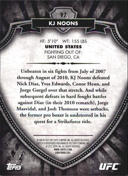 2012 Topps UFC Bloodlines - Black #97 KJ Noons Back