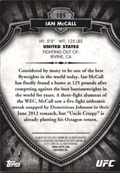 2012 Topps UFC Bloodlines - Black #105 Ian McCall Back