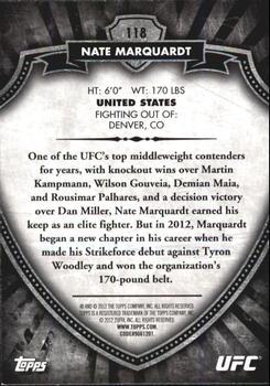 2012 Topps UFC Bloodlines - Black #118 Nate Marquardt Back