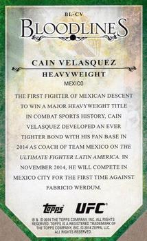 2014 Topps UFC Bloodlines - Bloodlines Die Cut #BL-CV Cain Velasquez Back