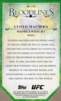 2014 Topps UFC Bloodlines - Bloodlines Die Cut #BL-LM Lyoto Machida Back