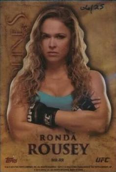 2014 Topps UFC Bloodlines - Engraved Engots Manufactured Relics Gold #MR-RR Ronda Rousey Front
