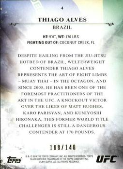 2014 Topps UFC Bloodlines - Flag #4 Thiago Alves Back