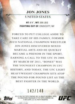 2014 Topps UFC Bloodlines - Flag #71 Jon Jones Back