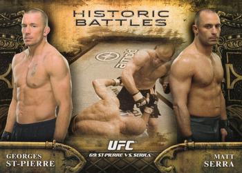 2014 Topps UFC Bloodlines - Historic Battles #HB-4 Georges St-Pierre / Matt Serra Front