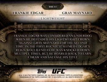 2014 Topps UFC Bloodlines - Historic Battles #HB-11 Gray Maynard / Frankie Edgar Back
