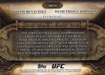 2014 Topps UFC Bloodlines - Historic Battles #HB-15 Demetrious Johnson / Joseph Benavidez Back