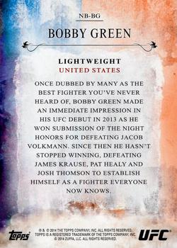 2014 Topps UFC Bloodlines - New Blood #NB-BG Bobby Green Back