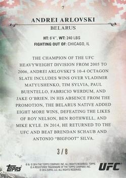 2014 Topps UFC Bloodlines - Red #7 Andrei Arlovski Back