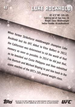 2015 Topps UFC Knockout #41 Luke Rockhold Back