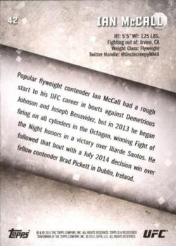 2015 Topps UFC Knockout #42 Ian McCall Back