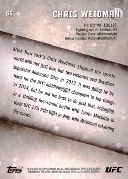2015 Topps UFC Knockout #65 Chris Weidman Back