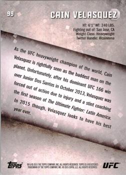 2015 Topps UFC Knockout #99 Cain Velasquez Back