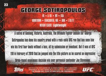 2010 Topps UFC - Gold #23 George Sotiropoulos Back
