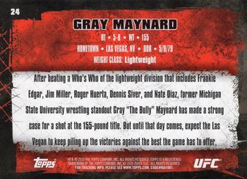 2010 Topps UFC - Gold #24 Gray Maynard Back