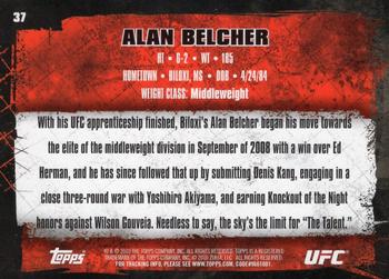 2010 Topps UFC - Gold #37 Alan Belcher Back