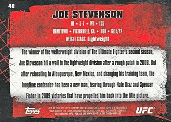 2010 Topps UFC - Gold #40 Joe Stevenson Back