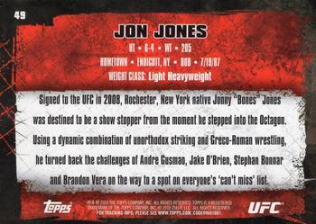 2010 Topps UFC - Gold #49 Jon Jones Back