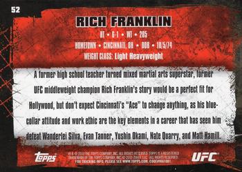 2010 Topps UFC - Gold #52 Rich Franklin Back