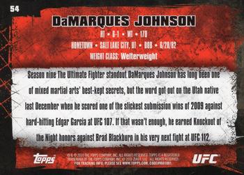 2010 Topps UFC - Gold #54 DaMarques Johnson Back