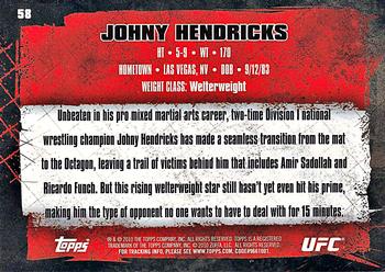 2010 Topps UFC - Gold #58 Johny Hendricks Back
