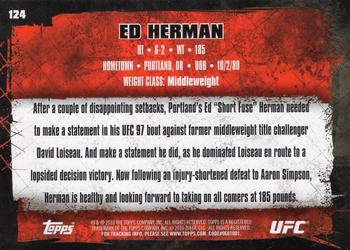 2010 Topps UFC - Gold #124 Ed Herman Back