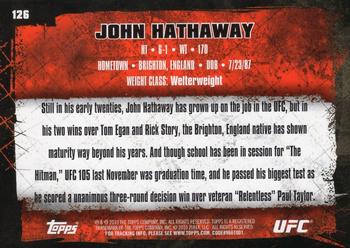 2010 Topps UFC - Gold #126 John Hathaway Back