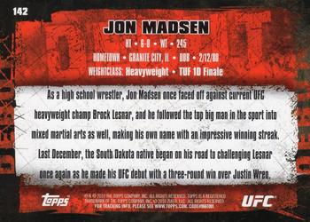 2010 Topps UFC - Gold #142 Jon Madsen Back