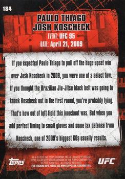 2010 Topps UFC - Gold #184 Paulo Thiago / Josh Koscheck Back