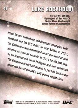 2015 Topps UFC Knockout - Silver #41 Luke Rockhold Back