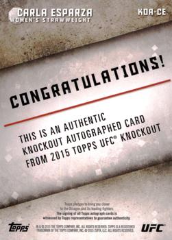2015 Topps UFC Knockout - Autographs #KOA-CE Carla Esparza Back