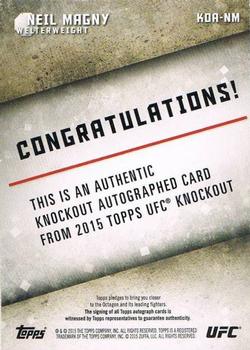 2015 Topps UFC Knockout - Autographs #KOA-NM Neil Magny Back