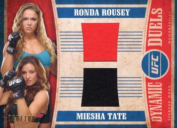 2015 Topps UFC Knockout - Dynamic Duels Relics #DDR-RT Ronda Rousey / Miesha Tate Front