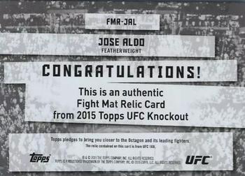 2015 Topps UFC Knockout - Fight Mat Relics #FMR-JAL Jose Aldo Back