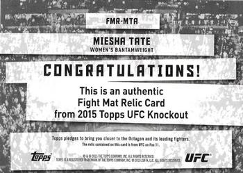 2015 Topps UFC Knockout - Fight Mat Relics #FMR-MTA Miesha Tate Back
