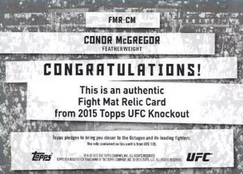 2015 Topps UFC Knockout - Fight Mat Relics Gold #FMR-CM Conor McGregor Back