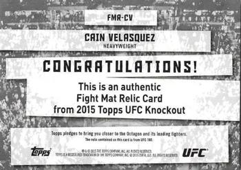 2015 Topps UFC Knockout - Fight Mat Relics Gold #FMR-CV Cain Velasquez Back