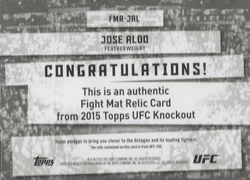 2015 Topps UFC Knockout - Fight Mat Relics Gold #FMR-JAL Jose Aldo Back