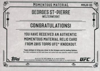 2015 Topps UFC Knockout - Momentous Material Jumbo Relics Ruby #MMJR-GS Georges St-Pierre Back