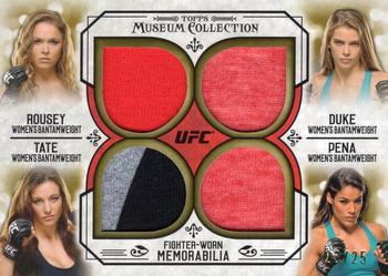 2015 Topps UFC Knockout - Museum Collection Primary Pieces Quad Relics Gold #PPQR-RDTP Jessamyn Duke / Miesha Tate / Ronda Rousey / Julianna Pena Front