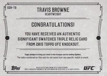 2015 Topps UFC Knockout - Museum Collection Significant Swatches Triple Relics Gold #SSR-TB Travis Browne Back