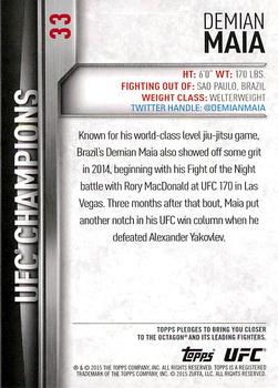 2015 Topps UFC Champions #33 Demian Maia Back