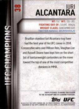 2015 Topps UFC Champions #38 Iuri Alcantara Back
