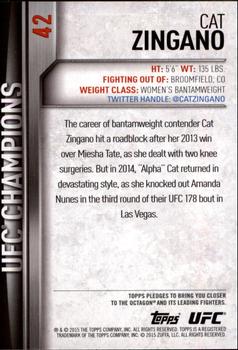 2015 Topps UFC Champions #42 Cat Zingano Back