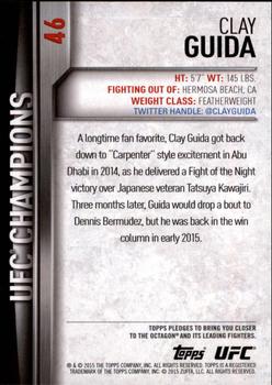 2015 Topps UFC Champions #46 Clay Guida Back