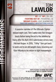 2015 Topps UFC Champions #63 Tom Lawlor Back